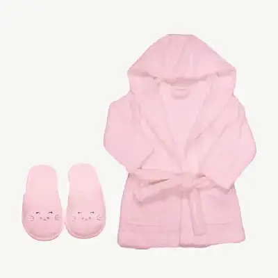 Bistyle Kız Bebek Bornoz Luluco Sweet Rabbit Pembe