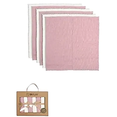 Bistyle Kız Mendil 6lı Penye Colours Kutulu Ekru - Gül Kurusu