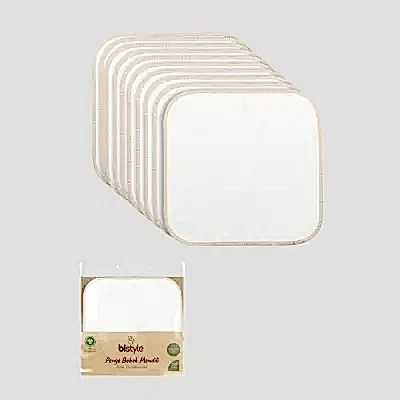 Bistyle Küçük Boy 10lu Bebek Mendil Penye Ekru