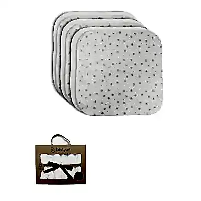 Bistyle Organik Bebek Ağız Mendili 6lı Stars Kutulu 20x20cm Gri
