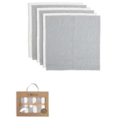 Bistyle Unisex Mendil 6lı Penye Colours Kutulu Ekru - Gri