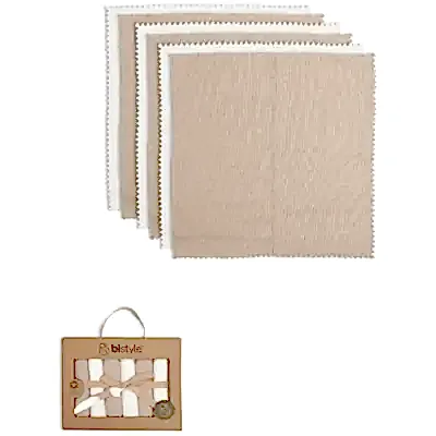 Bistyle Unisex Mendil 6lı Penye Colours Kutulu Ekru - Kahverengi