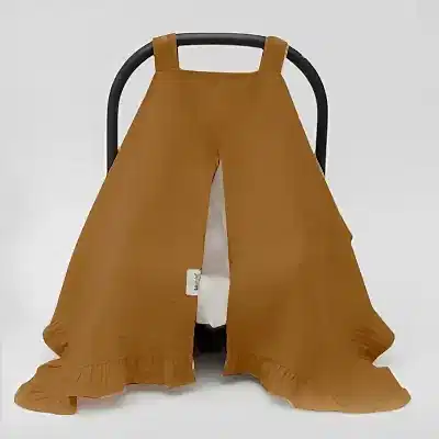 Bistyle Unisex Müslin Puset Yüz Örtüsü Fırfırlı Hardal