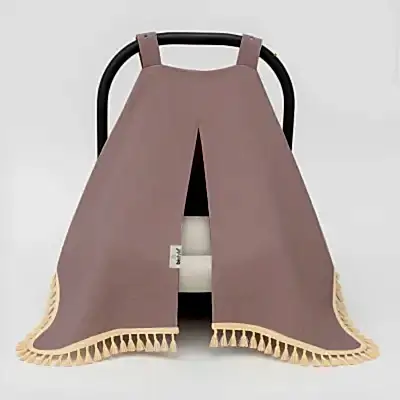 Bistyle Unisex Müslin Puset Yüz Örtüsü Püsküllü Antrasit