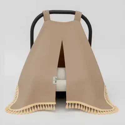 Bistyle Unisex Müslin Puset Yüz Örtüsü Püsküllü Bej