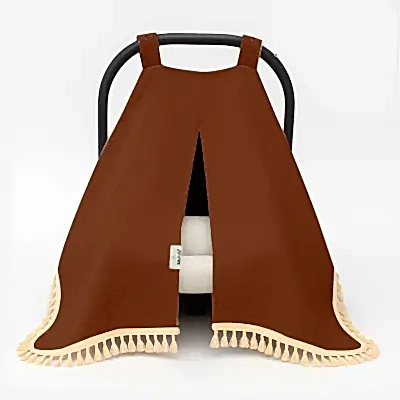 Bistyle Unisex Müslin Puset Yüz Örtüsü Püsküllü Kiremit