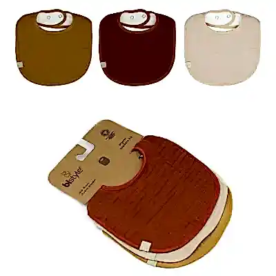 Bistyle Unisex Organik Fular Önlük Müslin 3lü Kiremit - Bej - Hardal