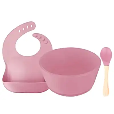 BM Care BLW Silikon Beslenme Seti 3 lü Pembe