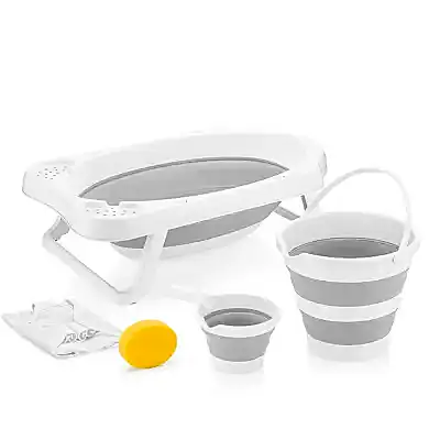 BM Care Katlanabilir Bebek Banyo Küvet Seti 5'li Gri - 3