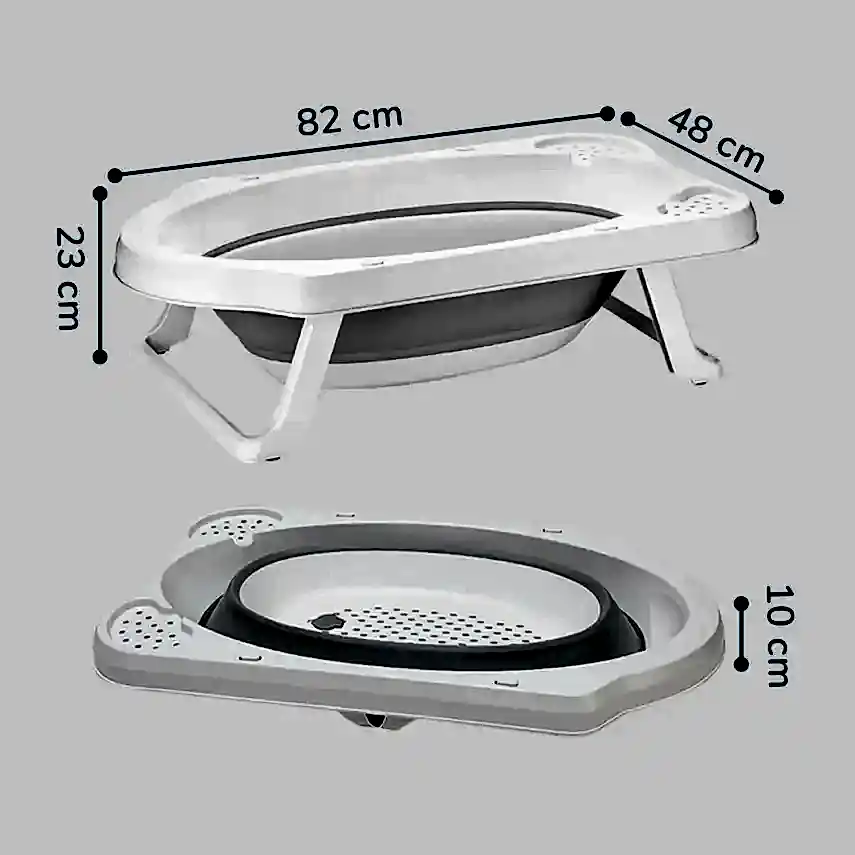 BM Care Katlanabilir Bebek Banyo Küvet Seti 5'li Gri - 15