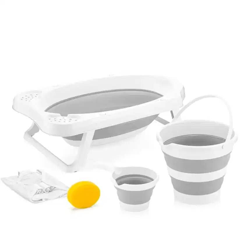 BM Care Katlanabilir Bebek Banyo Küvet Seti 5'li Gri - 8