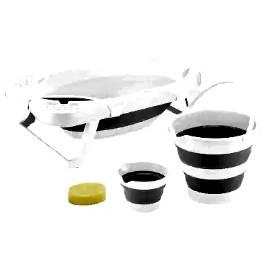 BM Care Katlanabilir Bebek Banyo Küvet Seti 5'li Gri - 2