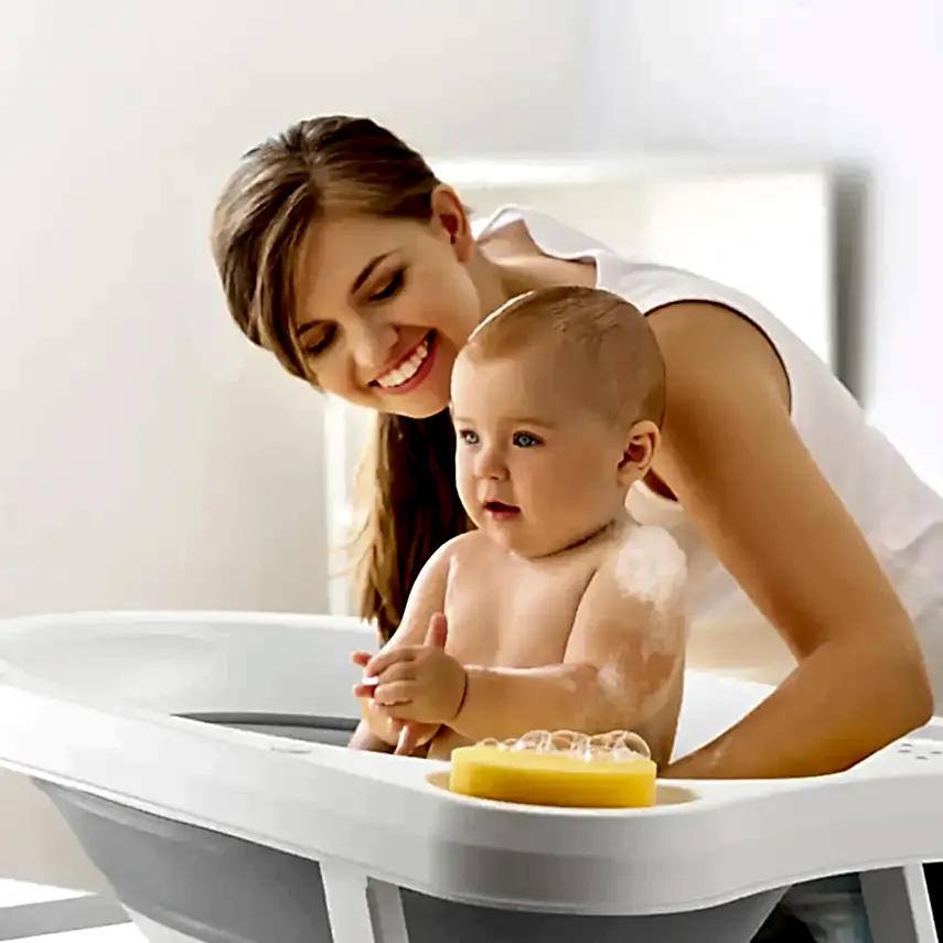 BM Care Katlanabilir Bebek Banyo Küvet Seti 5'li Gri - 28