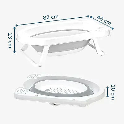 BM Care Katlanabilir Bebek Banyo Küvet Seti 5'li Gri - 30