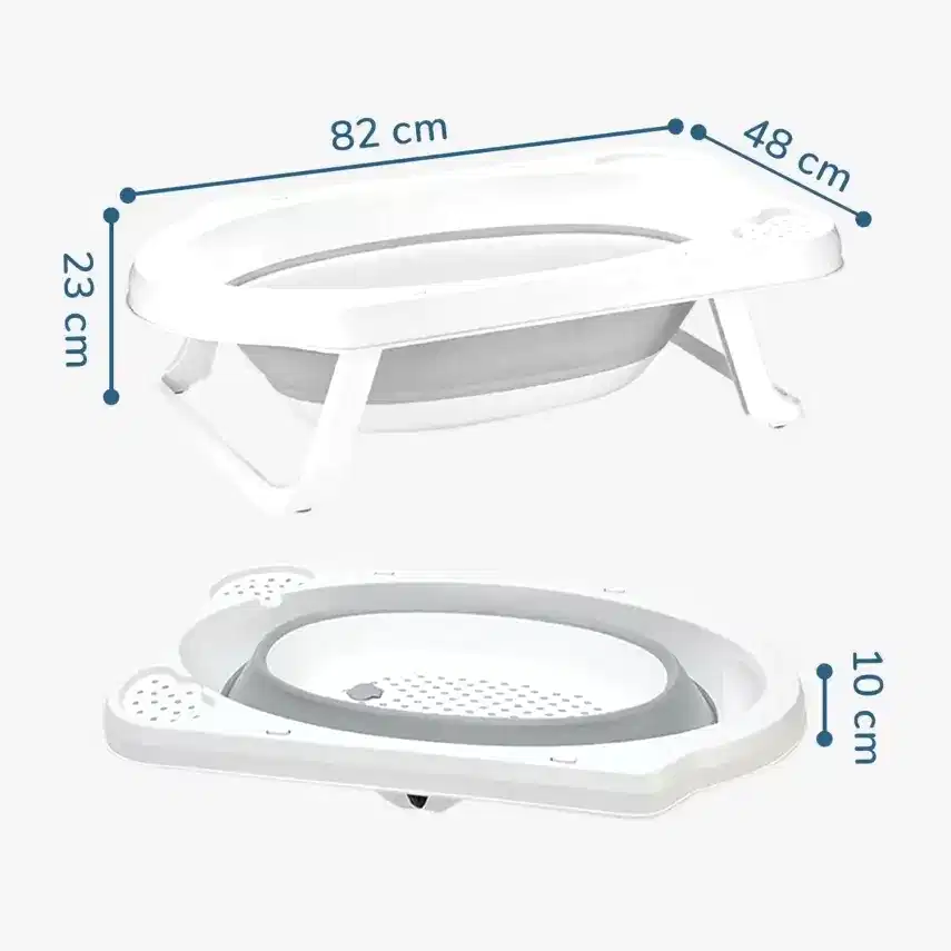 BM Care Katlanabilir Bebek Banyo Küvet Seti 5'li Gri - 30