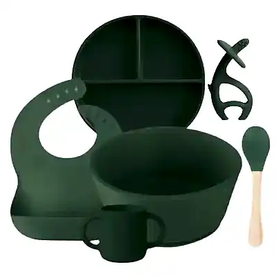 BM Care Silikon Mega Beslenme Seti 6 lı Yeşil