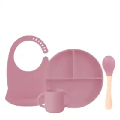 BM Care Slilkon Beslenme Seti 4lü Pembe