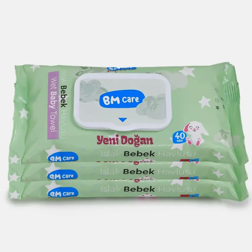 BM Care Yenidoğan Islak Havlu 3x40lı - 1