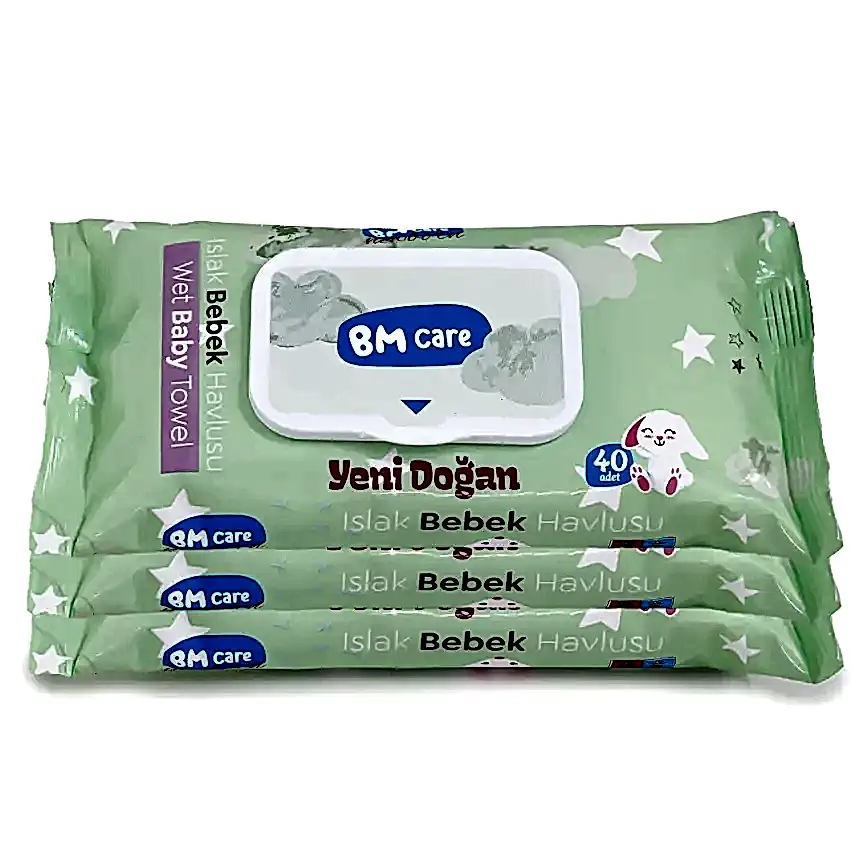 BM Care Yenidoğan Islak Havlu 3x40lı - 3