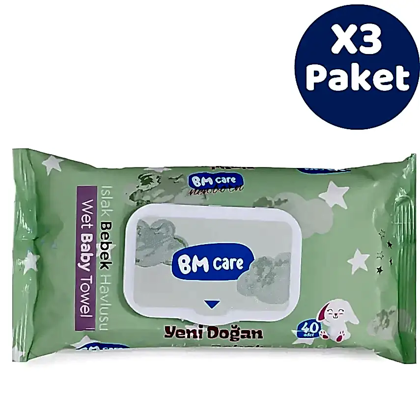 BM Care Yenidoğan Islak Havlu 3x40lı - 13