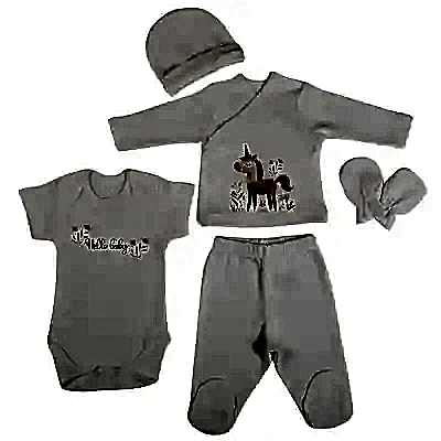 Bm Fabric Unicorn Desenli Yenidoğan 5'li Hastane Çıkışı Kız Bebek