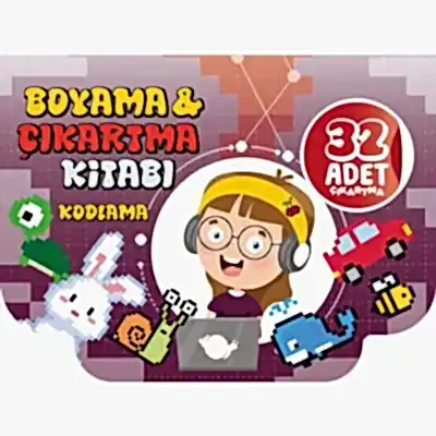 Boyama Çıkartma Kitabı-Kodlama-32 Çıkartma