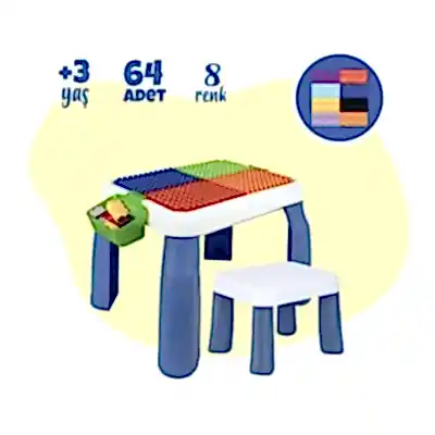 Büyük Sandalyeli Bi-Bloks Masası - Bloksuz