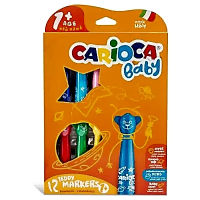 Carioca Baby Teddy Jumbo Yıkanabilir Keçeli Boya Kalemi 12li