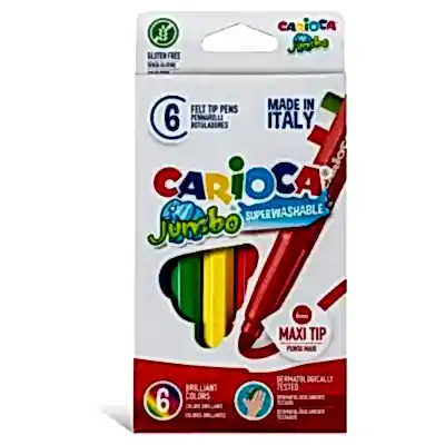 Carioca Jumbo Yıkanabilir Keçeli Boya Kalemi 6lı