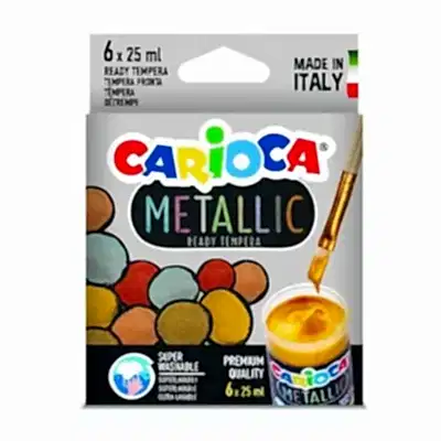 Carioca Metalik Yıkanabilir Tempera Suluboya 6'lı