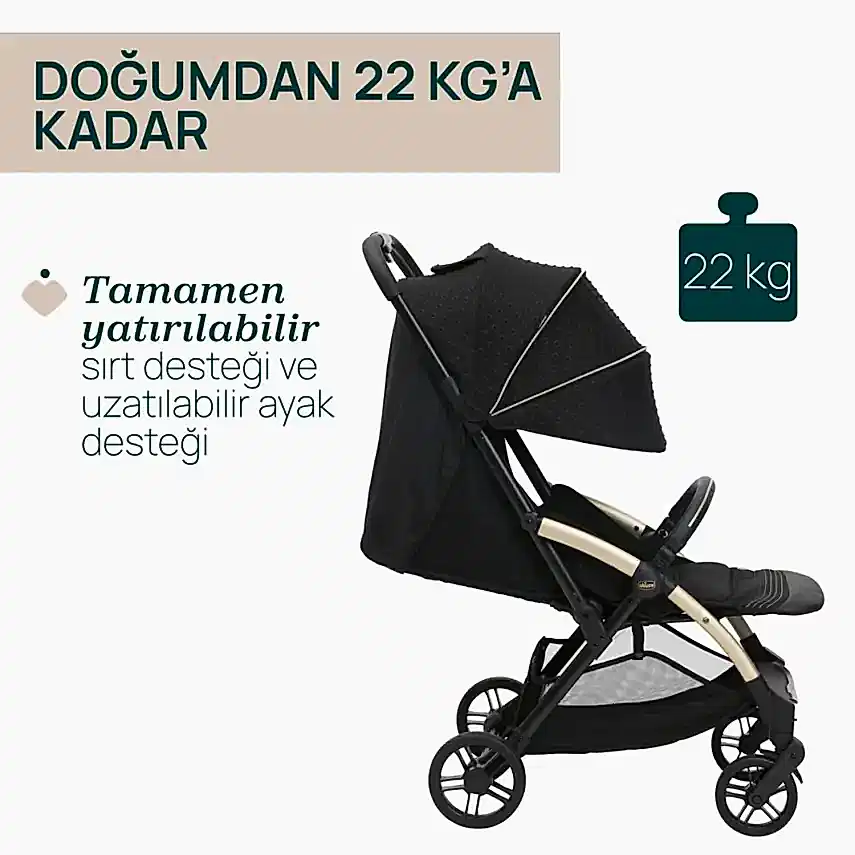 Chicco Goody Xplus Otomatik Katlanır Suya Dayanıklı Kabin Bebek Arabası Black Re_Lux - 8