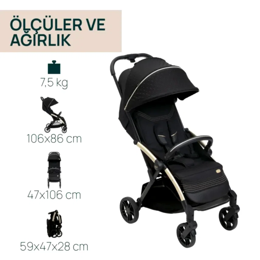 Chicco Goody Xplus Otomatik Katlanır Suya Dayanıklı Kabin Bebek Arabası Black Re_Lux - 5