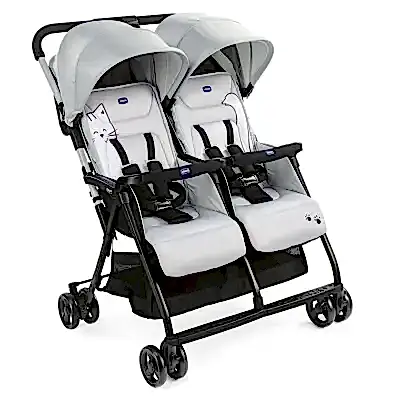 Chicco Ohlala İkiz Bebek Arabası Silver Cat