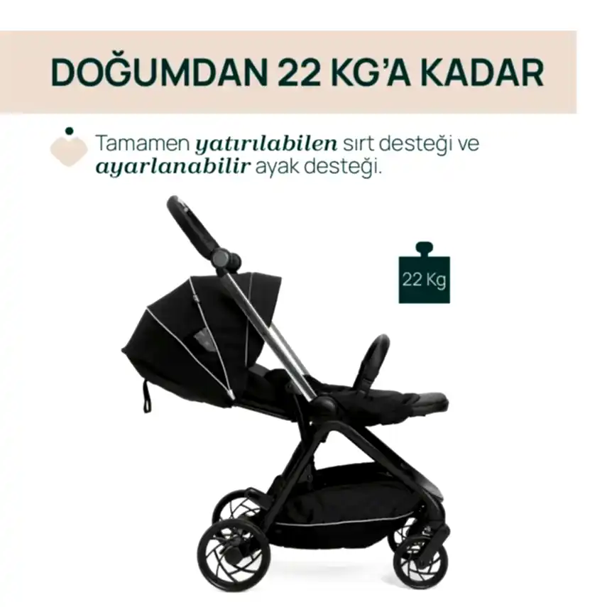 Chicco One4Ever Lounge Çift Yönlü Kolay Katlanabilen Kabin Bebek Arabası Black Beauty - 4