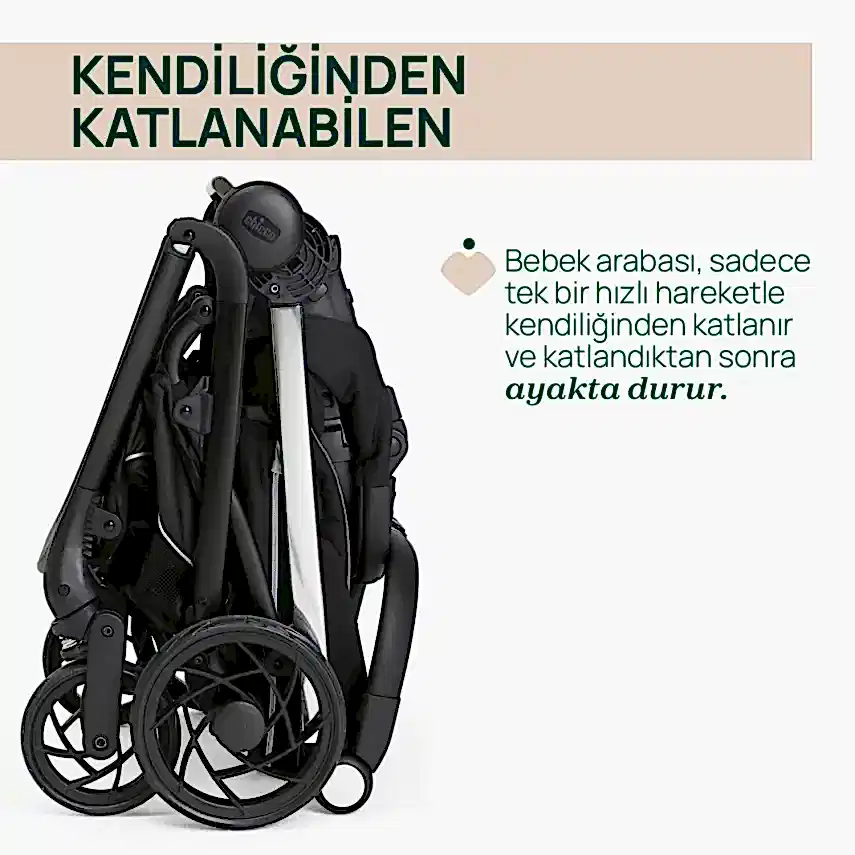 Chicco One4Ever Lounge Çift Yönlü Kolay Katlanabilen Kabin Bebek Arabası Black Beauty - 7