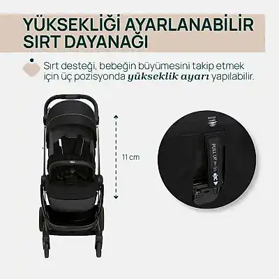 Chicco One4Ever Lounge Çift Yönlü Kolay Katlanabilen Kabin Bebek Arabası Black Beauty - 3
