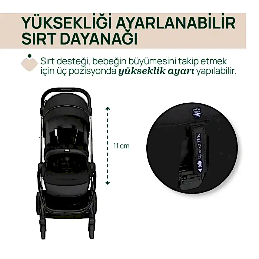 Chicco One4Ever Lounge Çift Yönlü Kolay Katlanabilen Kabin Bebek Arabası Black Beauty - 3