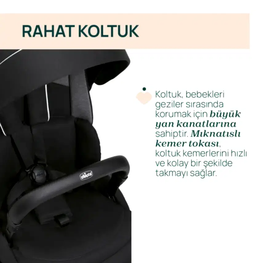 Chicco One4Ever Lounge Çift Yönlü Kolay Katlanabilen Kabin Bebek Arabası Black Beauty - 5