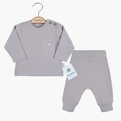 Ciccim Baby Unisex 2li Takım Cepli Gri