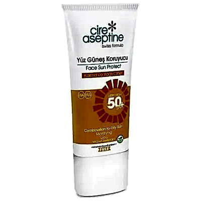 Cire Aseptine Yüz Güneş Koruyucu Karma ve Yağlı Ciltler 50 SPF 50 ml