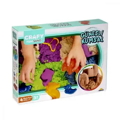 Crafy Oyun Kumu Güneşli Kumsal 1000 Gr Renkli 13 Parça
