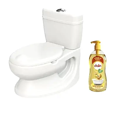 Dolu Beyaz Eğitici Lazımlık ve 700+200 ml Dalin Klasik Bebek Şampuanı