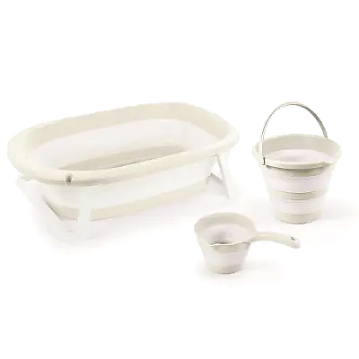 Dolu Nuve Çocuk Katlanabilir 3lü Küvet Seti Bej