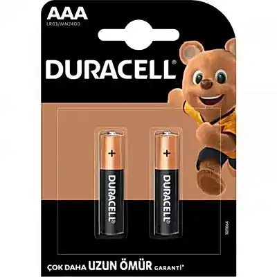 Duracell AAA İnce Kalem Pil 2li Kartela