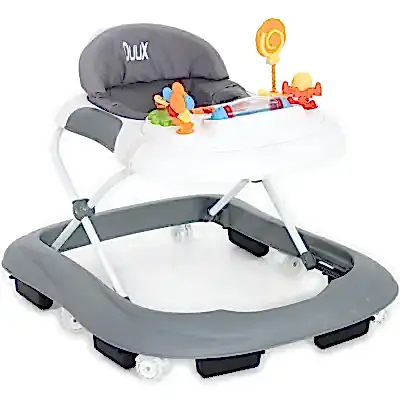 Duux Plano Oyuncaklı Müzikli 3 Kademeli Örümcek Bebek Yürüteci Beyaz