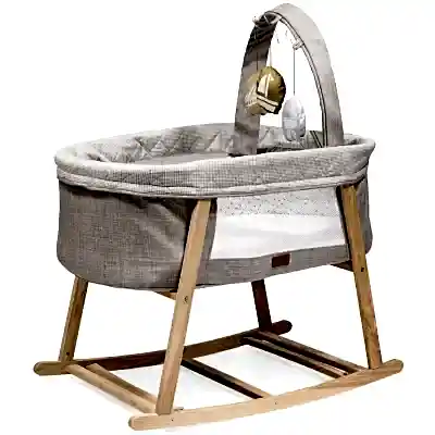 Duux Terra Anne Yanı Ahşap Beşik Gri