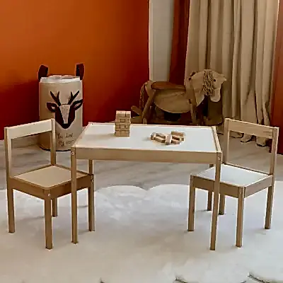 Edu Ahşap Masa Sandalye Seti