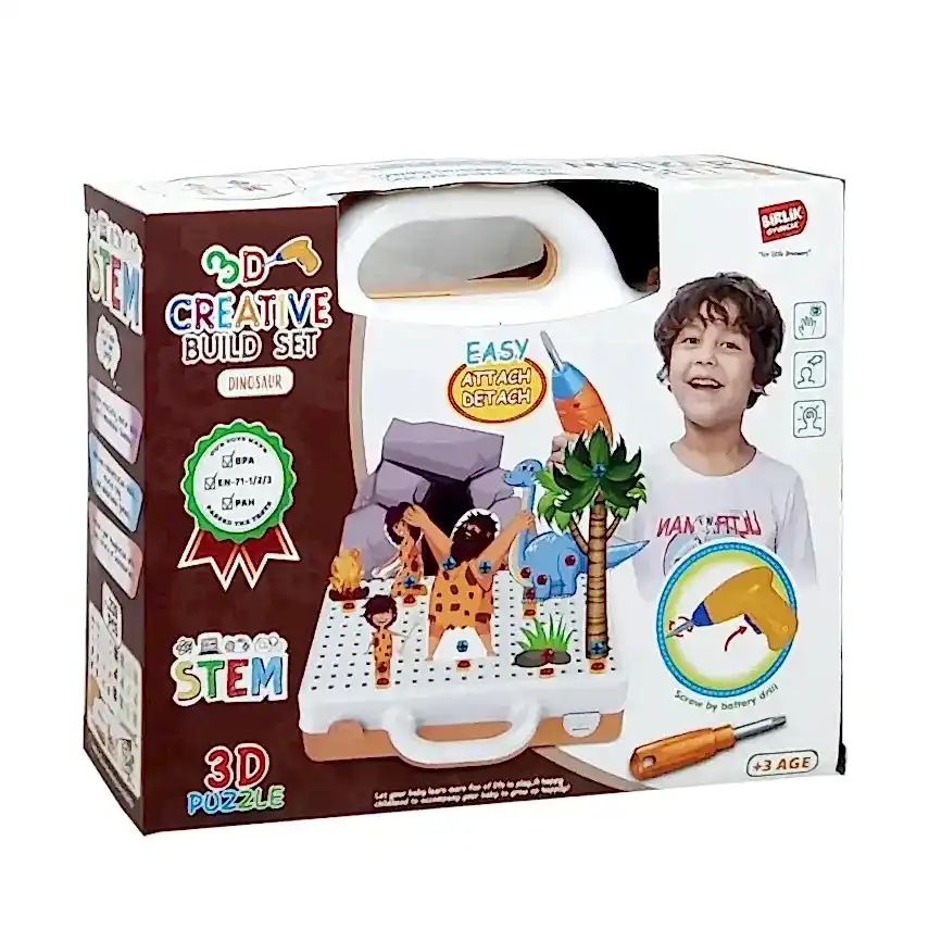 Eğitici Matkap Seti Dinozorlar 3D Stem Creative - 1