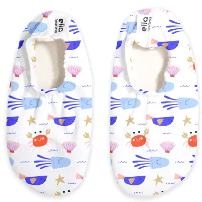 Ella Bonna Unisex Deniz Patiği Kaydırmaz Taban Yengeç ve Balık