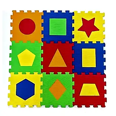 Eva Puzzle Oyun Matı Geometrik Şekiller 7mm 33x33